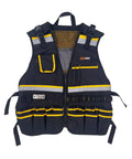 Reflective Safety Tool Vest With Multiple Pockets And Zipper Heavy Duty Work Vest For Electricians And Carpenters