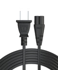Heavy Duty 12 Feet TV Power Cord Featuring 2 Prong C7 Design with angled connectors for reliable TV power supply.