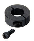 Beefy Five Eighth Inch Bore Shaft Collar Set With M4 Screws Split Clamp On For One And Five Sixteenths Inch Outer Diameter And Seven Sixteenths Inch Thickness Durable 1045 Steel Pack Of Four, black split clamp collar and M4 screw