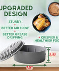 Sturdy Silicone Air Fryer Liners For 5 To 8 Qt Baskets, grill-shaped bottom for better airflow and grease dripping, 3.5x7.5 inches