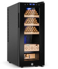 Electric Cigar Humidor Cabinet With 35L Capacity Precise Temperature And Humidity Control Spanish Cedar Shelves And Safety Lock