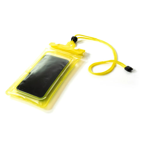 Yellow waterproof phone pocket included with Mesh Scuba Diving Bag Backpack For Snorkeling Gear And Water Sports Equipment Carrier
