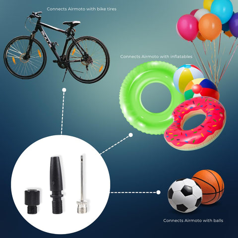 Backup Spare Tire Inflator Accessory Kit For Portable Air Compressor With Schrader And Presta Adapters, inflating bike, balls, inflatables