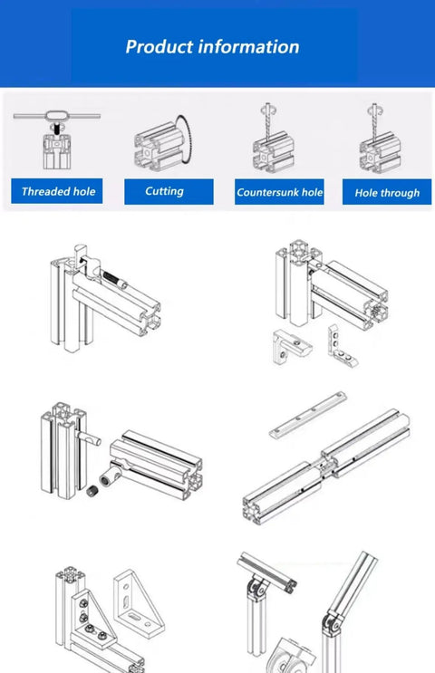 Illustration of Four Piece 2020 T Slot Aluminum Extrusion Rails 200mm Long Black Anodized Finish European Standard for 3D printers CNC