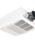 Bathroom Exhaust Fan With Light, Heater And Thermostat, Radiance 80 CFM White; lowkey quiet ventilation unit