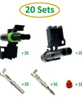 Waterproof 2 Pin Automotive Connector Kit 20 Sets For 18 14 AWG Wiring DIY Friendly Includes Male And Female Terminals With Silicone Seal Weather Pack Style Electrical Connectors For Cars Trucks Boats And More