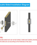 Double-sided installation diagram for Brass Finish Round Recessed Pull Handle Knob 4.8mm Hidden Concealed Mounting