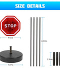 Heavy Duty Led Car Parking Stop Sign With Bright Flashing Warning Light And Rugged Abs Housing showing size details and components.
