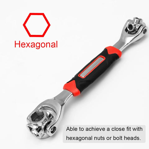 8 In 1 Socket Wrench Set Ultra Versatile Hex Wrench made from chrome vanadium steel with non-slip handle for hexagonal nuts.