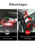 Heavy Duty Fire Extinguisher Mount For Roll Bar With Adjustable Straps Secure Holder For Jeep Wrangler Trucks SUVs Off Road Cars And Home Office Use Grab And Go Access Bracket System comparison before and after installation