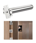 Concealed Door Closer Auto Self Closing Attachment For Wooden Doors With Alloy Frame, Soft Quiet Close, Wall Mount shown installed