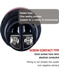 Back view of Two Pack 30mm Anti-Vandal and Anti-Corrosion Power Indicator Light for Panels, screw contact terminals visible