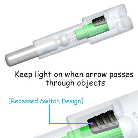Lighted Nocks For Crossbow Bolts Universal Fit With Four Size Bushings.285.297.300.305 ID with recessed switch design