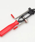Heavy Duty Stainless Steel Crimping Tool Kit For Hose Clamps And Banding Shafts With Built-In Cutter Perfect For Cars Pipes Machinery CV Joint Boot Work And Universal Jobs, red handle