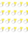 Adjustable hose clamps set with yellow handles for plumbing and automotive projects, 20-piece stainless steel 304 durable clamps.