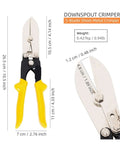 Beefy Pro Grade Heavy Duty 5-Blade Hand Cable Crimper, stainless steel with yellow grips, dimensions and weight shown.