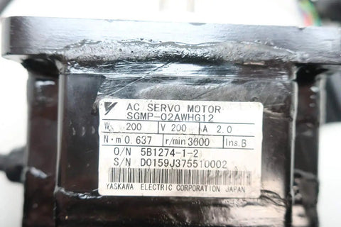 Beefy 200W Servo Motor SGMP-02AWHG12 With 3000 RPM 0.637 Nm Torque 200V AC High Precision Motion Control For CNC Robotics Automation Prototyping And Industrial Machinery label
