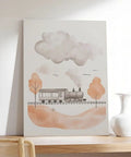 Steam Locomotive Canvas Wall Art Poster For Nursery And Living Room, Minimal Train Decor In Neutral Tones, 12x18 Inch