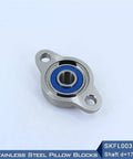 Stainless Steel Pillow Block Bearings SKFL003 Fits 17mm Shaft M6 Bolts, stainless flange bearing with blue seal