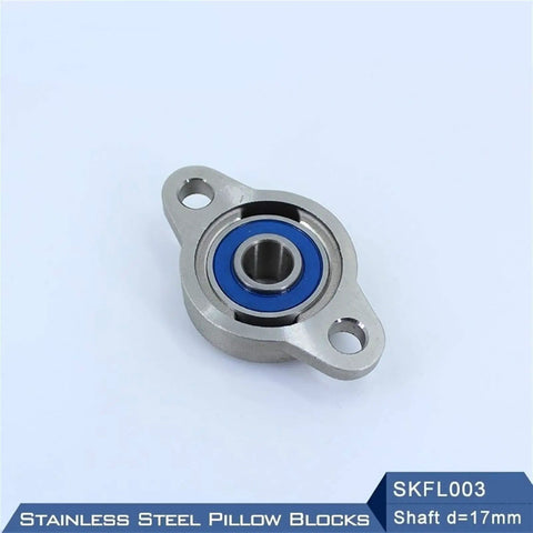 Stainless Steel Pillow Block Bearings SKFL003 Fits 17mm Shaft M6 Bolts, stainless flange bearing with blue seal