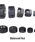 Top Shelf Precision Balanced Collet Nut Rock Solid Clamping Adapter For ER16 CNC Milling And Engraving Tools, various sizes displayed.