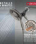 4-Setting In2ition 2-In-1 Dual Shower Head With Handheld Sprayer Brushed Nickel Detachable Shower Head With Hose spraying water