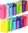 32 Piece Gift Bags Set With 32 Tissues Eight Color Rainbow Party Favors With Handles For Wedding Birthday Parties And Gifts