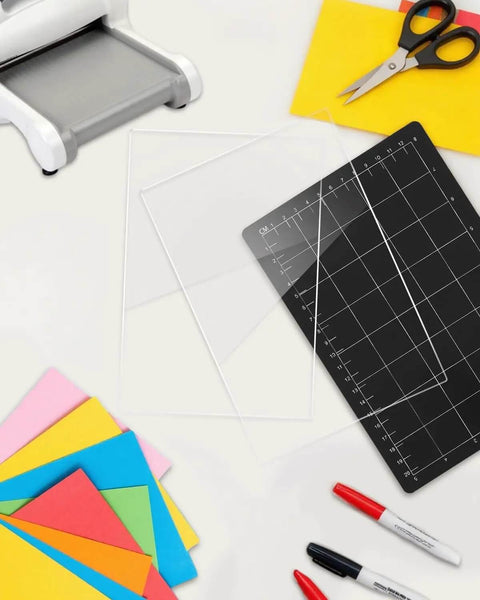 Pro Grade Magnetic Die Cutting Shim And Cutting Pads Kit 9x6 inch magnetic mat with grid and two transparent cutting pads for crafts