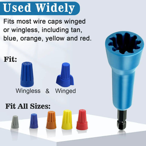 Pro Grade Wire Nut Twister Tool For Drill With One Quarter Inch Chuck Twist Wire Connector For Electricians No Fuss Nut Driver And Spin Tool Blue Finish For Quick Clean Connections