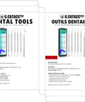 Product packaging for Pro At Home Dental Tools Set Stainless Steel Teeth Cleaning Picks featuring dental tools and case