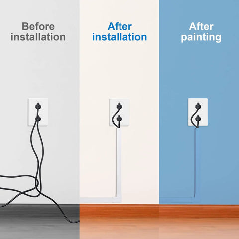 Installation process of 94.5 Inch Cord Hider Kit For Walls And TV Wires, Cable Concealer And Cable Cover Wall Wire Management
