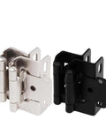 Two Pack Half Inch Self Closing Spring Hinges For Kitchen Cabinets And Furniture Hardware Matte Black Semi Hidden Design Soft Close