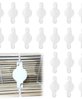 20 Pack String Clips For Roll Up Shades Compatible With Radiance Bamboo Blinds, heavy duty white plastic cord holders.