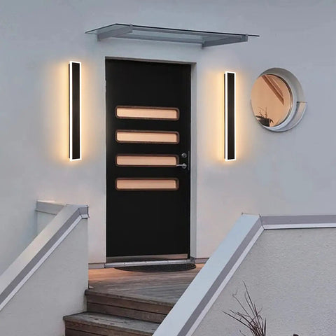 Dope Modern Outdoor Wall Light 23.6 Inch Sconce, 12W 3000K Warm Frosted White Acrylic Exterior Fixture, Waterproof Porch Patio Garage Lighting For Modern Home