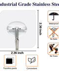 Heavy Duty 150 Pack Self Adhesive Wall Hooks Up To 24 Lb Each No Drill No Nails No Damage Transparent Reusable Hooks