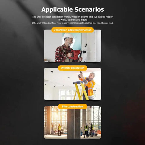 Handheld Stud Finder Sensor LCD Display Portable Wall Scanner Detector used in decoration and reconstruction tasks.