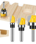 Badass 3 Pc Dish Carving Router Bits Set Half Inch Three Quarter Inch Plus One Eighths Carbide Tipped Wood Cutting Tools For Cnc Mill And Table Mount Router Bowl Trimming Smooth As Butter on wooden surface