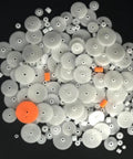 Two Hundred Pcs White Plastic Gear Kit Module Zero Point Five For DC Motors DIY Model Toys RC Cars And Robots Gear Replacement