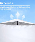 10x20 Canopy Replacement Top Cover With Air Vents For Outdoor Pop Up Gazebo Tent Top Only With Adjustable Straps Weatherproof And UV Guard White Frame Not Included Fits Most 10x20 Canopy Frames