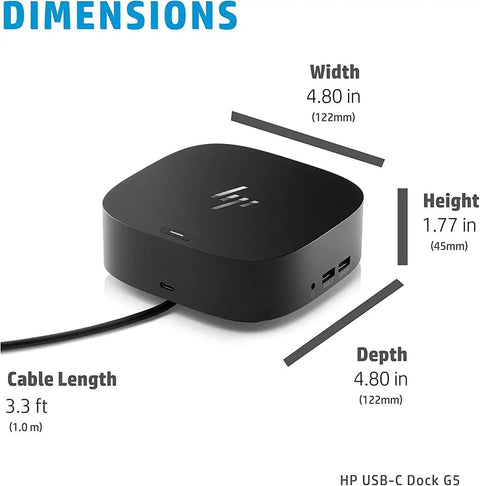 Slick USB C Docking Station G5 With 100W Fast Charging 10 Pack Renewed Laptop Hub dimensions showing 4.80 in width and 1.77 in height.