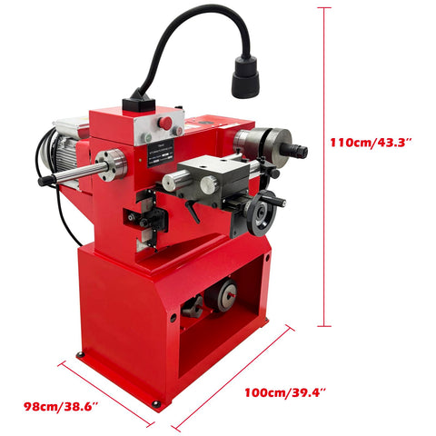 Dual Spindle Brake Drum And Disc Lathe For Small And Medium Vehicles, Pro Grade Repair Machine With Bidirectional Automatic Cutting, 1.1KW, 110V, Adjustable RPM Options 30, 52 And 85, Hub Plate Repair Tool