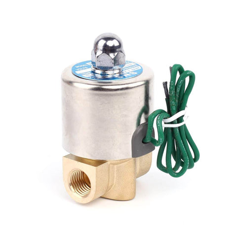 Brass Electric Solenoid Valve AC110V Normally Closed 2-Way 1/4 Inch NPT High Temperature Range -5 to 180 C valve.