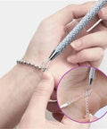 One Hand Bracelet Helper Kit With 10 Jewelry Plier Clips For DIY Necklace And Watch Clasps And Closures Making Supplies Designed To Help You Secure Bracelets Solo In Silver, clasping bracelet