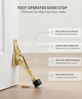 Foot Pedal Door Stop With Weighted Base For Hands Free Entry Fits Standard Interior Doors Zinc Alloy Floor Holder in use