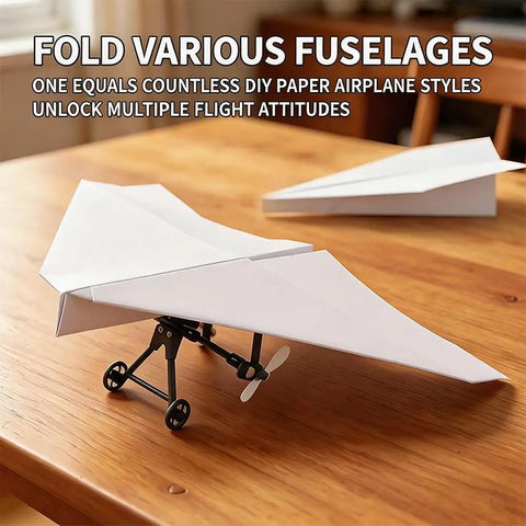 RC Paper Airplane Upgrade Kit With Dual Propellers And 2026 Motor DIY Aircraft on wooden table