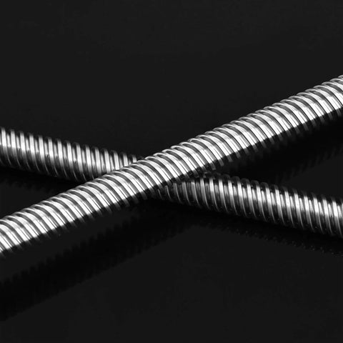 4 Pack T8 Leadscrews With Brass Nuts, Stainless Steel Threaded Rods, Length 100 To 600mm, crossed on black background