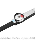 Dial Torque Wrench With Real-Time Pointer Gauge, 0.2-1 N m Range, Handy Hand Tool For Force Testing, Instrument Calibration And Bench Inspections, Real Easy Readout For Precise Tightening And Adjustments, stainless steel, 6.3mm square drive