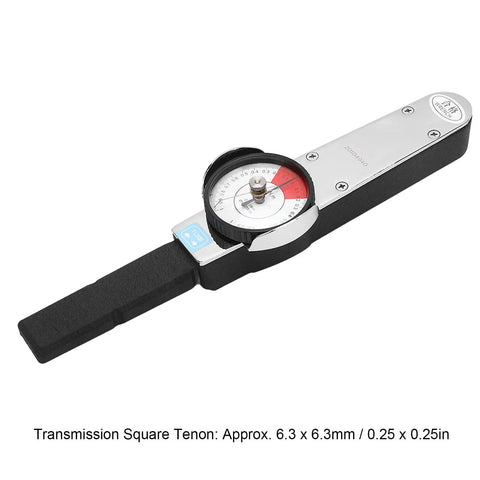 Dial Torque Wrench With Real-Time Pointer Gauge, 0.2-1 N m Range, Handy Hand Tool For Force Testing, Instrument Calibration And Bench Inspections, Real Easy Readout For Precise Tightening And Adjustments, stainless steel, 6.3mm square drive