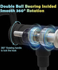 Top Shelf Rotary Fly Tying Vise With True Dual Bearing Spin and Heavy Duty Carbon Steel Jaws showing double ball bearing rotation mechanism.