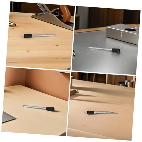 4 Piece M10 Threaded Revolving Crank Handle Set shown on various workshop surfaces with ergonomic grips